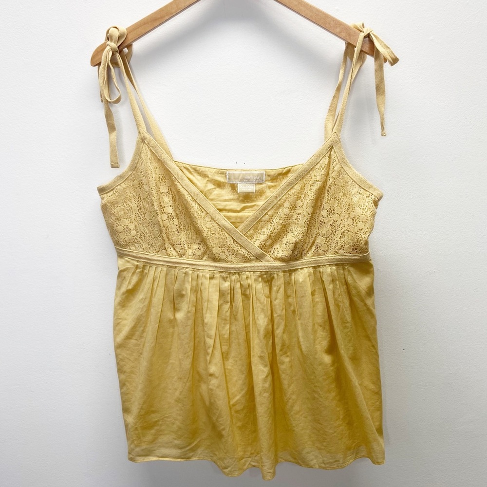 Michael Kors Yellow Tie Strappy Tank Top